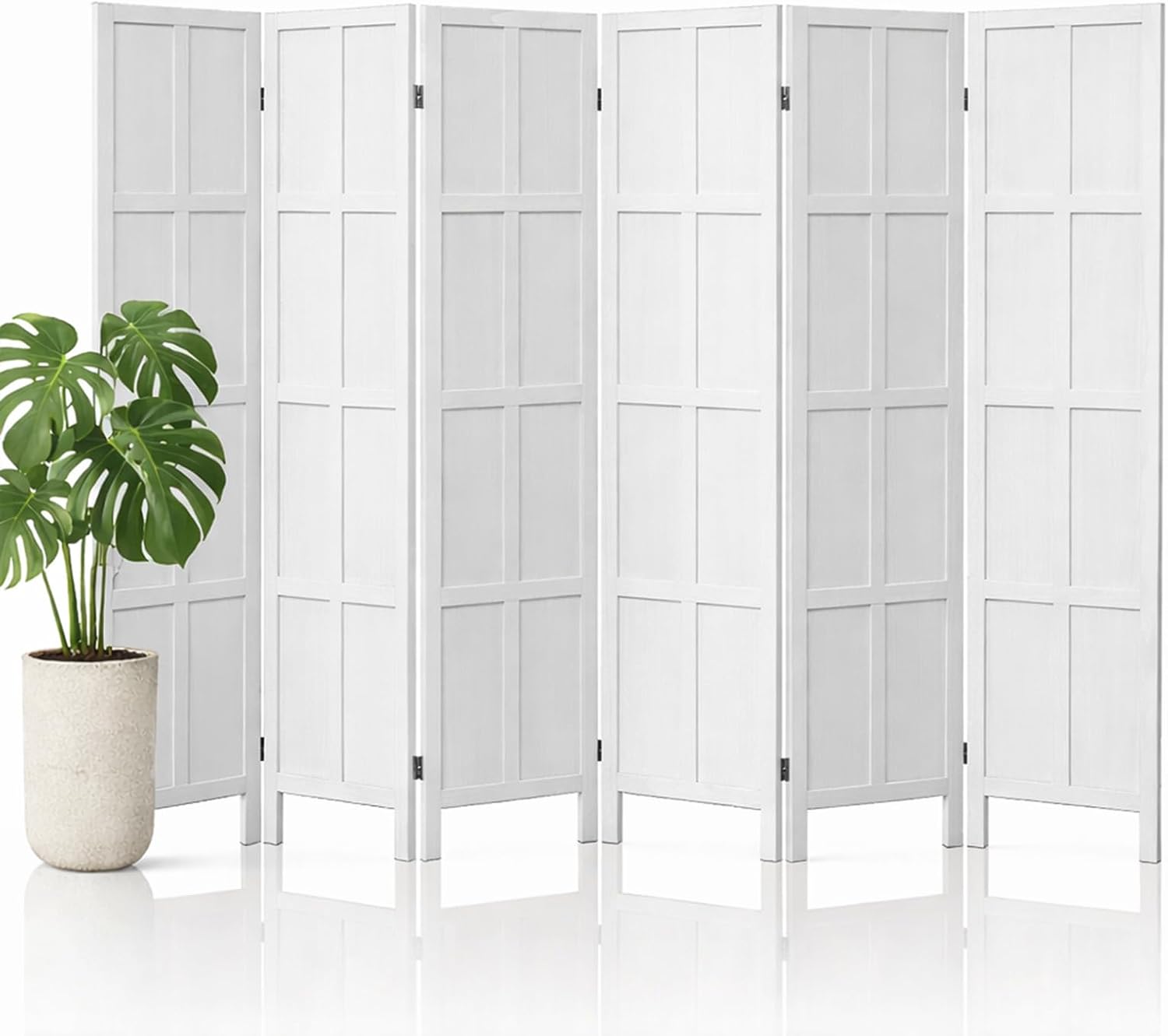 Partition Screen Divider - 6 Panel Ahşap Oda Bölücü ve