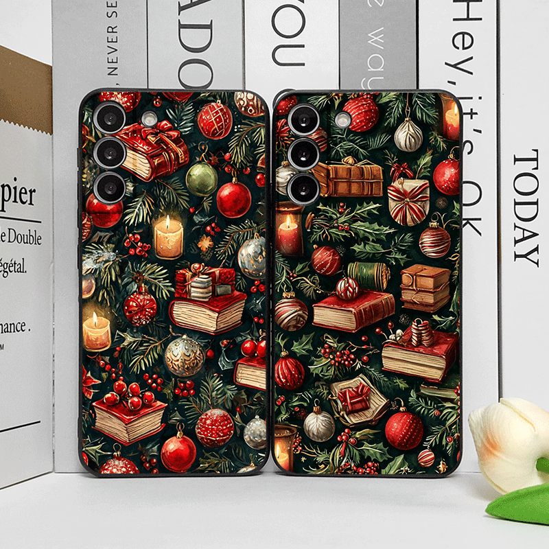 Bookshelf - Noel Süslemeleri Kitaplık Kitap Baskılı Telefon