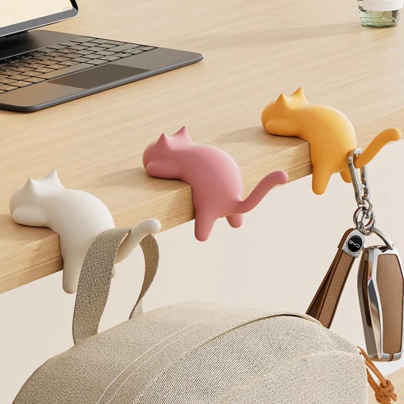 Office Furniture Brands - Güzel Kedi Tasarımlı Masa Kenarı Kancası