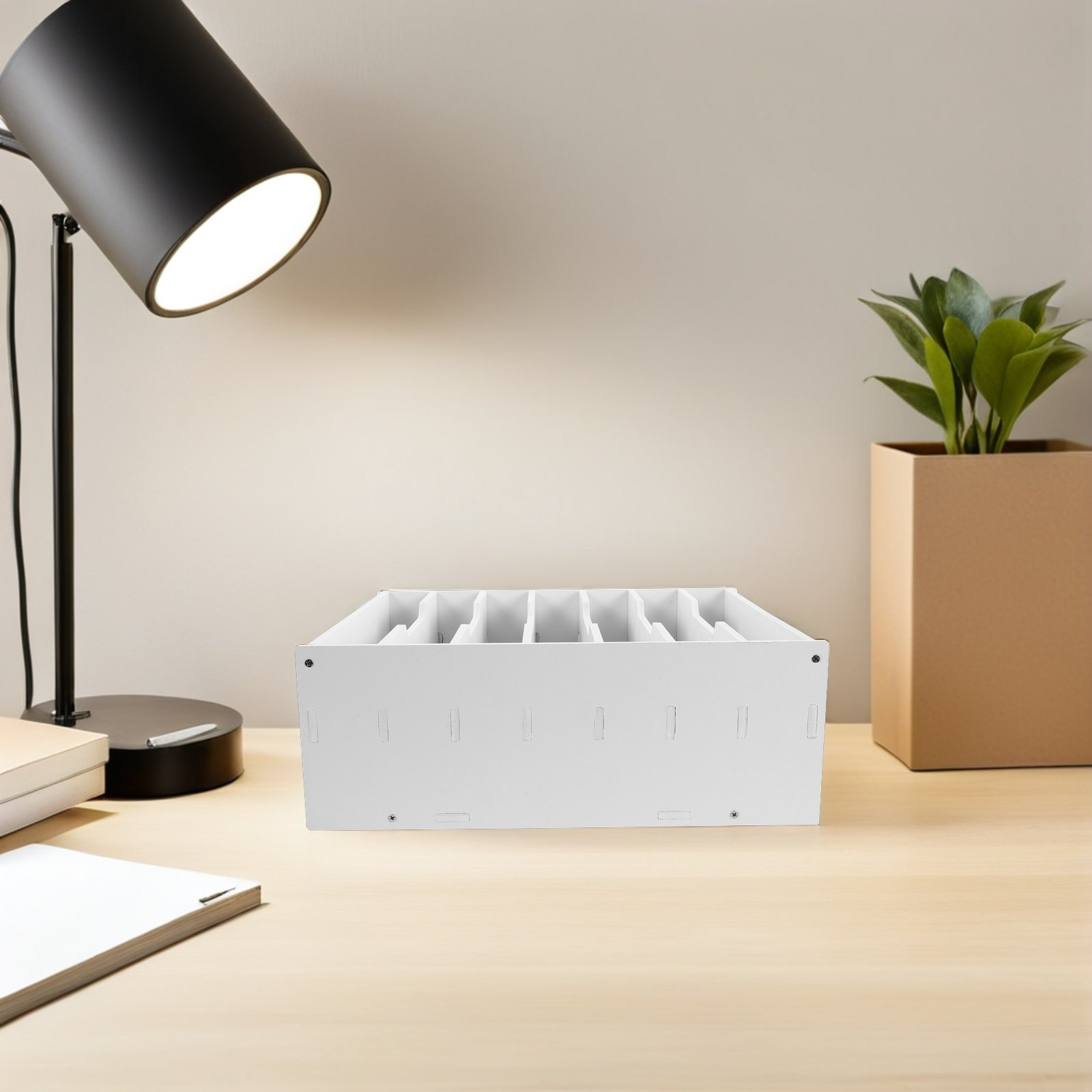 Desk Organizer - Ahşap Para Saklama Kutusu, Çıkarılabilir Bölmeler,