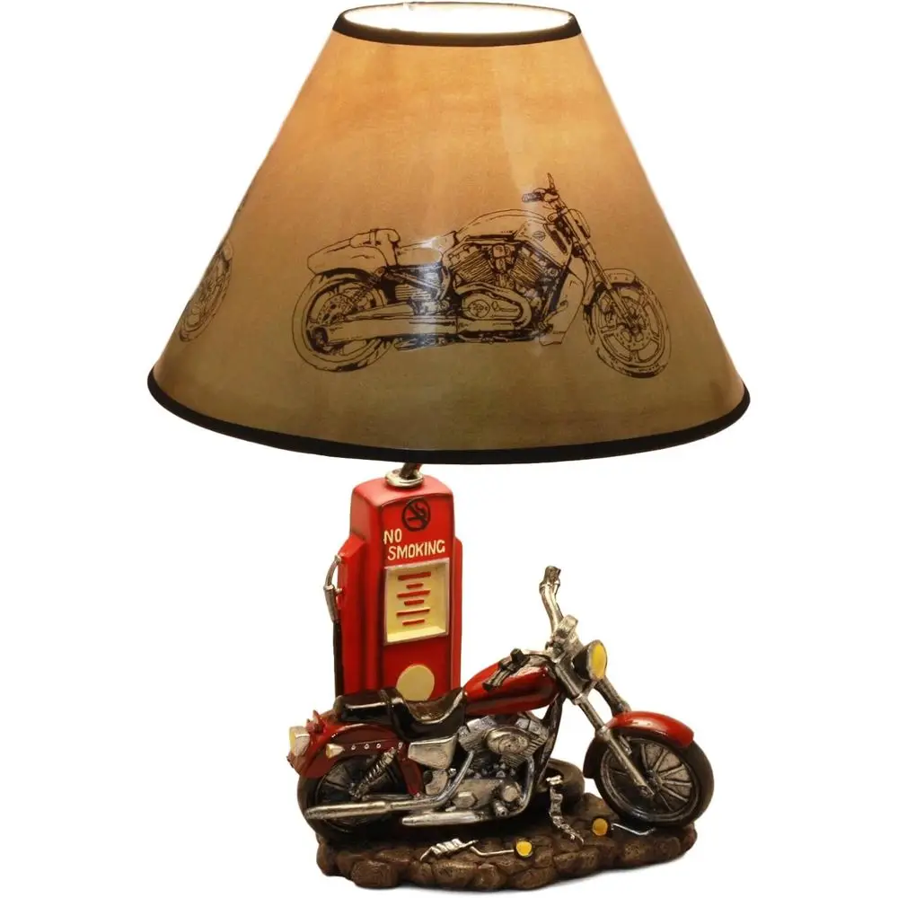 Desk Lamp - Vintage Retro Kırmızı Motosiklet Benzin Pompası