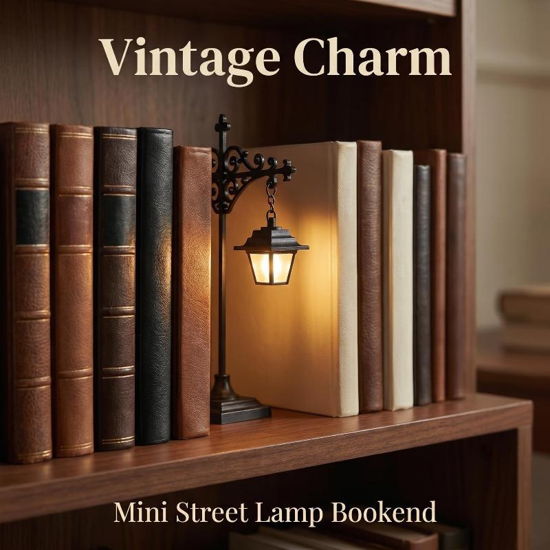 Bookshelf - 1 Adet Ortam Aydınlatmalı Vintage Kitaplık