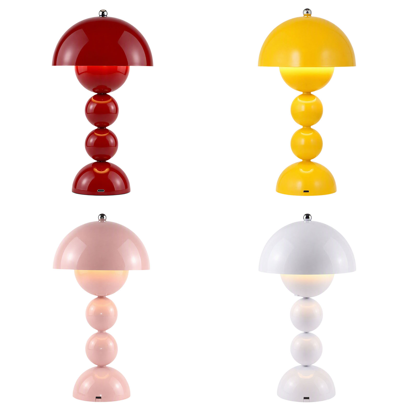 Desk Lamp - Vintage Mantar Şeklinde Masa Lambası, USB'li,