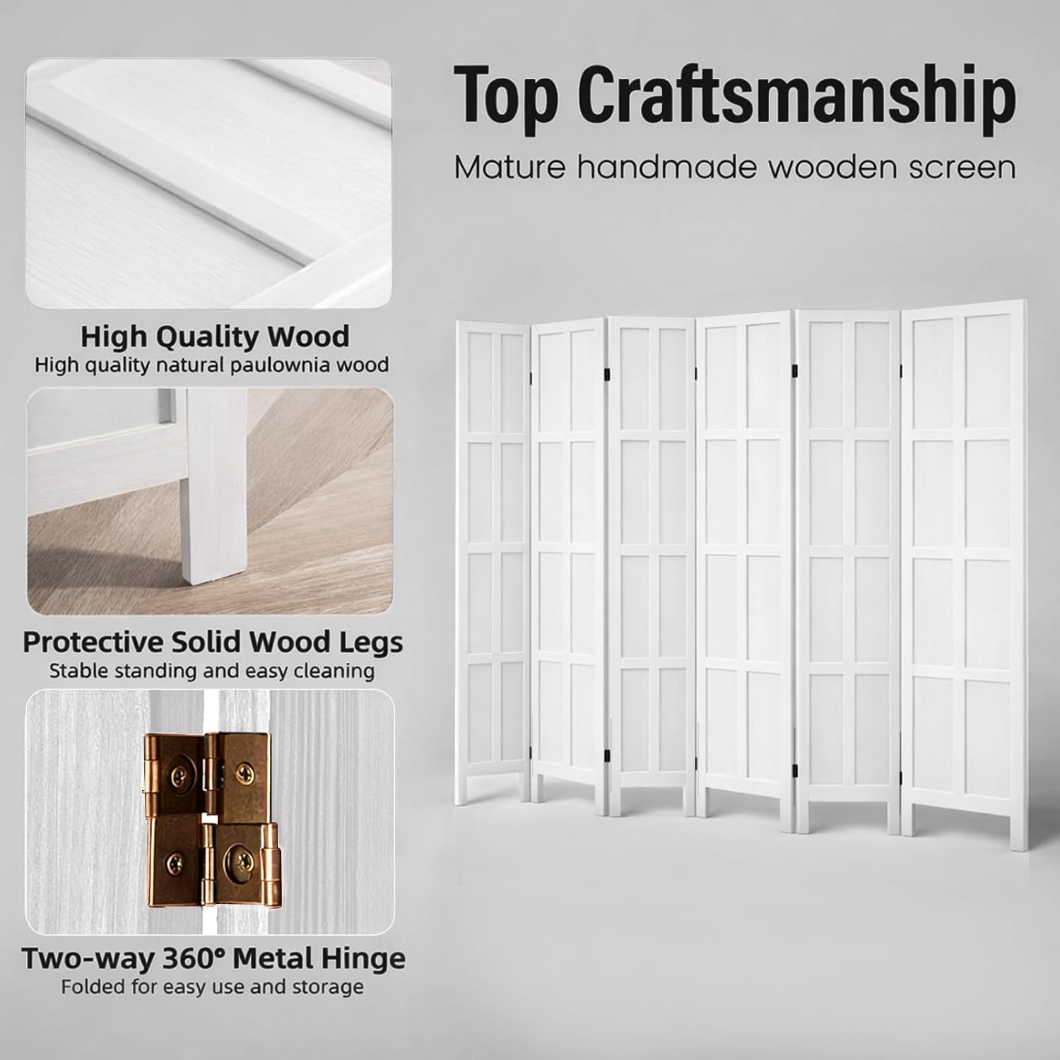 6 Panel Ahşap Oda Bölücü ve Ka - Partition Screen Divider incelemesi ve fiyatı