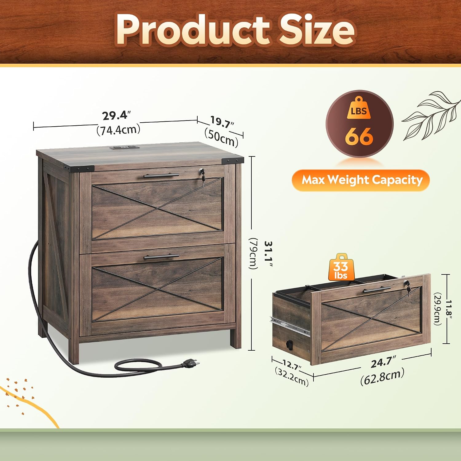 Ahşap Yan Dosya Dolabı, 2 Çekm - Printer Stand incelemesi ve fiyatı